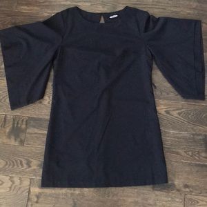 Gorgeous bell sleeved navy blue dress